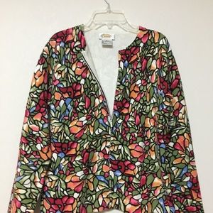 Bright colored zip up sweater by Talbots